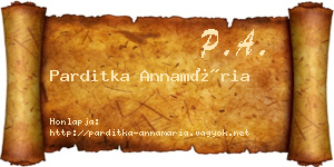 Parditka Annamária névjegykártya